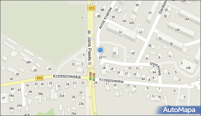 Biłgoraj, Piaskowa, 12, mapa Biłgoraj