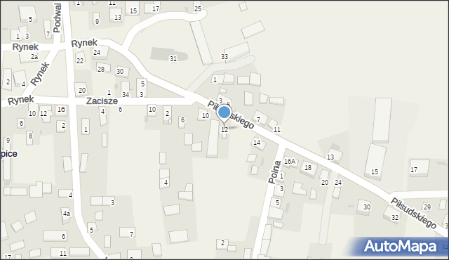 Biskupice, Piłsudskiego Józefa, marsz., 12, mapa Biskupice