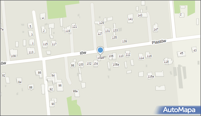 Blachownia, Piastów, 104A, mapa Blachownia