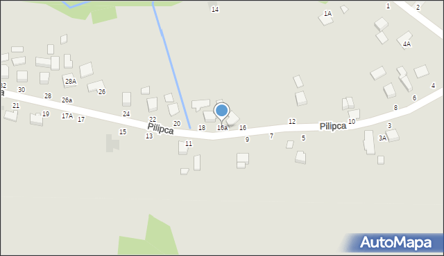 Błażowa, Pilipca Michała, ks., 16a, mapa Błażowa