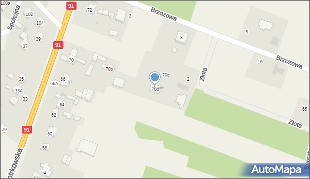 Blok Dobryszyce, Piotrkowska, 70d, mapa Blok Dobryszyce