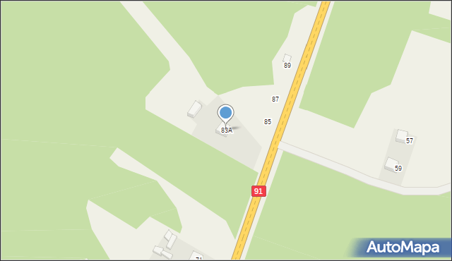 Blok Dobryszyce, Piotrkowska, 83A, mapa Blok Dobryszyce