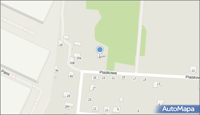 Błonie, Piaskowa, 24, mapa Błonie