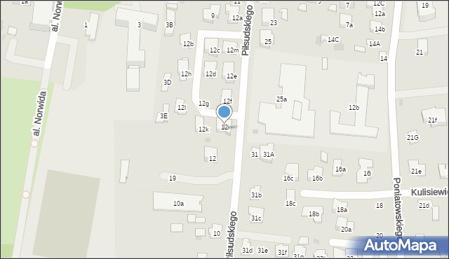 Błonie, Piłsudskiego Józefa, marsz., 12j, mapa Błonie