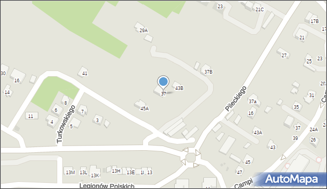 Bochnia, Pileckiego Witolda, rtm., 37, mapa Bochni