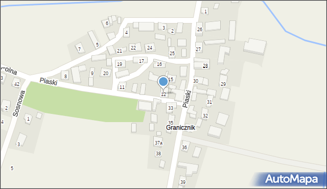 Bodzanowice, Piaski, 12, mapa Bodzanowice