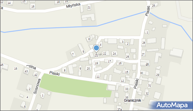 Bodzanowice, Piaski, 21, mapa Bodzanowice