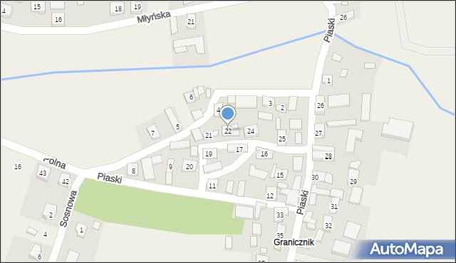 Bodzanowice, Piaski, 22, mapa Bodzanowice