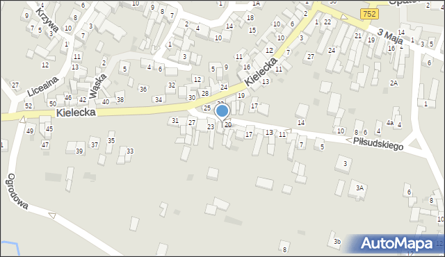 Bodzentyn, Piłsudskiego Józefa, marsz., 21, mapa Bodzentyn