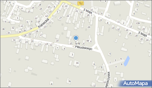 Bodzentyn, Piłsudskiego Józefa, marsz., 8, mapa Bodzentyn