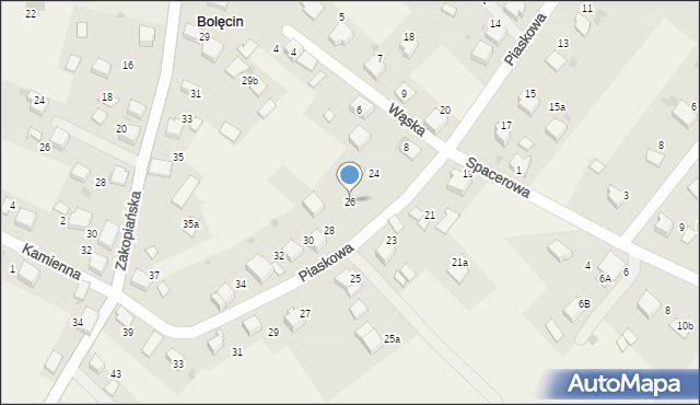 Bolęcin, Piaskowa, 26, mapa Bolęcin