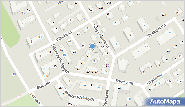 Bolesławiec, Pileckiego Witolda, rtm., 4I, mapa Bolesławca