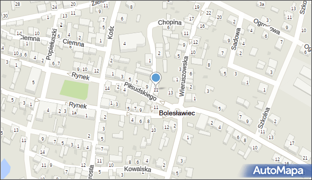 Bolesławiec, Piłsudskiego Józefa, marsz., 11, mapa Bolesławca