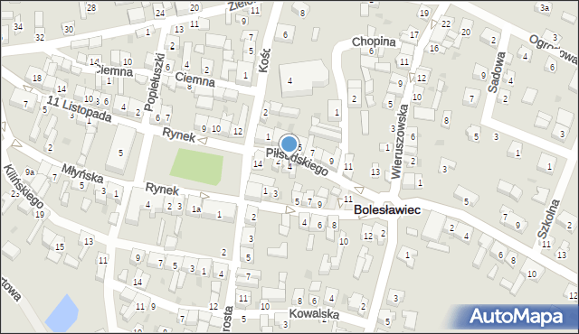 Bolesławiec, Piłsudskiego Józefa, marsz., 4, mapa Bolesławca