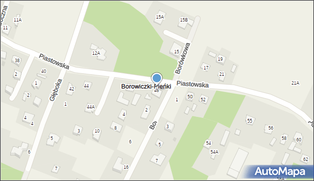 Borowiczki-Pieńki, Piastowska, 48, mapa Borowiczki-Pieńki