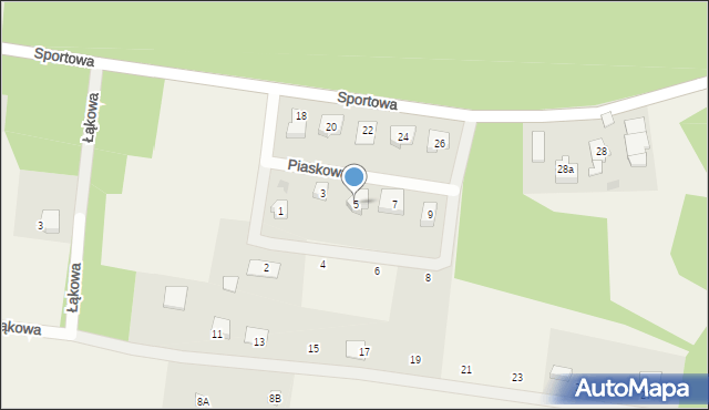 Borowina, Piaskowa, 5, mapa Borowina
