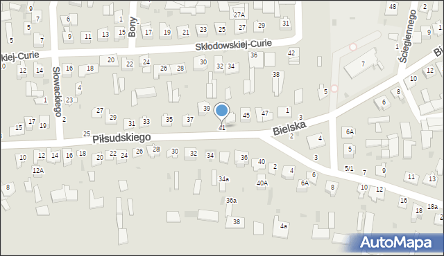 Brańsk, Piłsudskiego Józefa, marsz., 41, mapa Brańsk