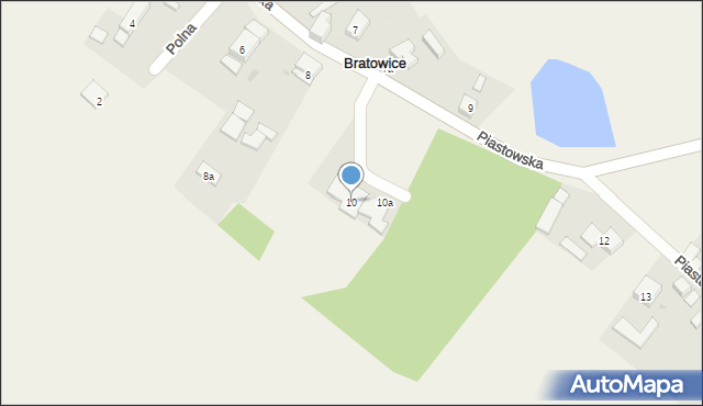 Bratowice, Piastowska, 10, mapa Bratowice