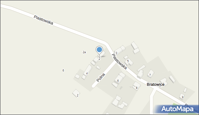 Bratowice, Piastowska, 2, mapa Bratowice