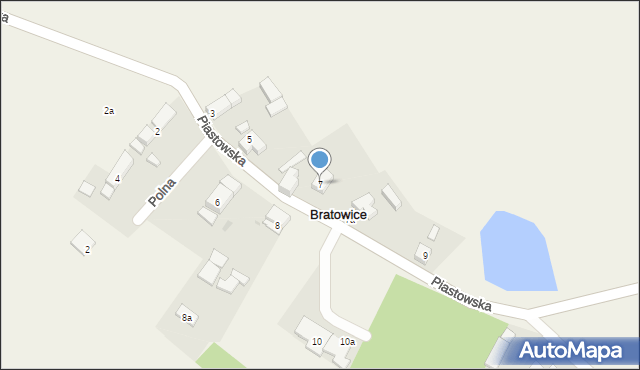 Bratowice, Piastowska, 7, mapa Bratowice