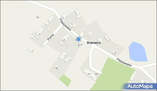 Bratowice, Piastowska, 8, mapa Bratowice