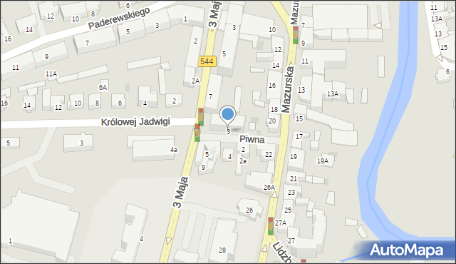 Brodnica, Piwna, 3, mapa Brodnica