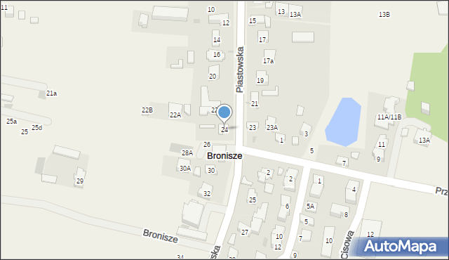Bronisze, Piastowska, 24, mapa Bronisze