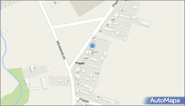 Brudzew, Piaski, 12, mapa Brudzew