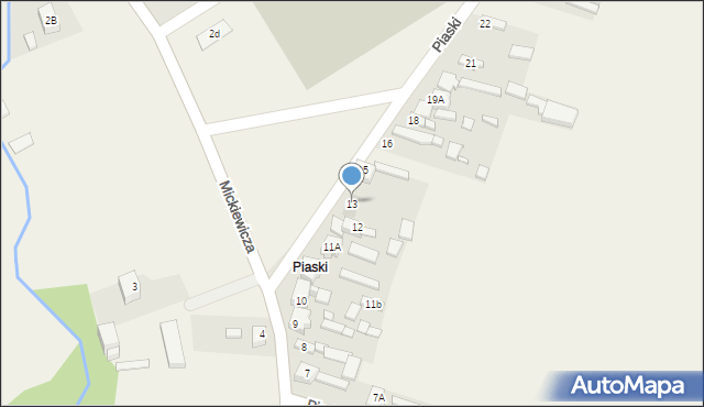 Brudzew, Piaski, 13, mapa Brudzew