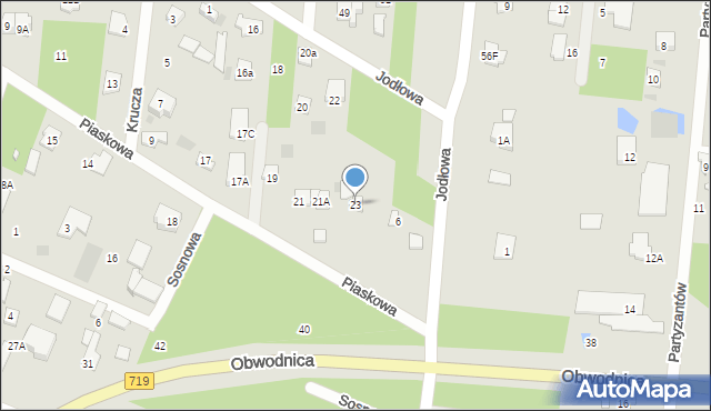 Brwinów, Piaskowa, 25, mapa Brwinów