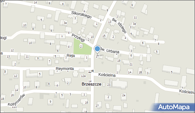 Brzeszcze, Piastowska, 17, mapa Brzeszcze