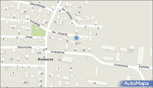 Brzeszcze, Piastowska, 21, mapa Brzeszcze