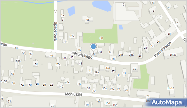 Brzeziny, Piłsudskiego Józefa, marsz., 36, mapa Brzeziny