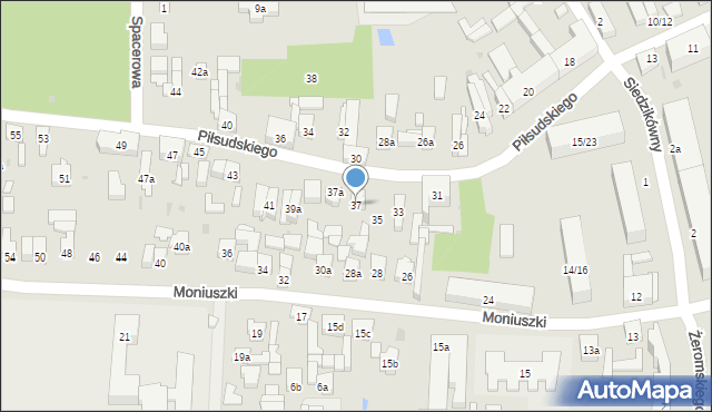 Brzeziny, Piłsudskiego Józefa, marsz., 37, mapa Brzeziny