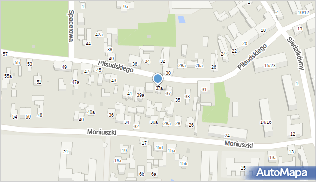 Brzeziny, Piłsudskiego Józefa, marsz., 39, mapa Brzeziny