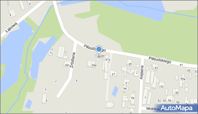 Brzeziny, Piłsudskiego Józefa, marsz., 69, mapa Brzeziny