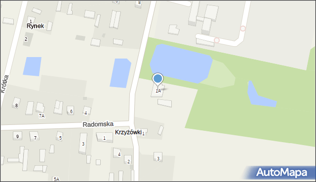 Brzóza, Pionkowska, 1A, mapa Brzóza