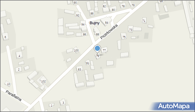 Bujny, Piotrkowska, 79, mapa Bujny