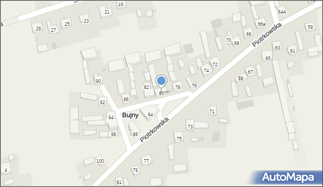 Bujny, Piotrkowska, 80, mapa Bujny