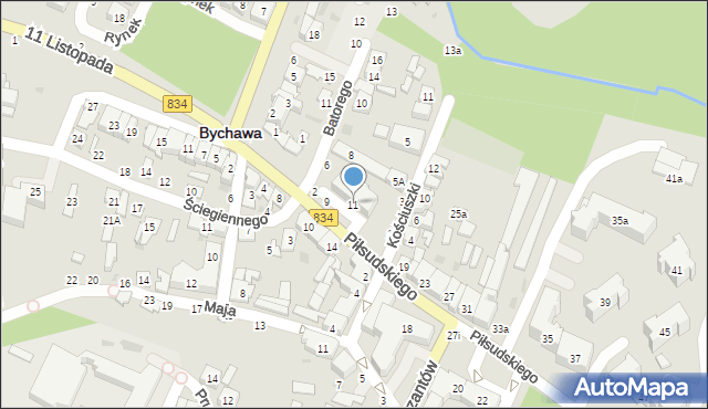 Bychawa, Piłsudskiego Józefa, marsz., 11, mapa Bychawa