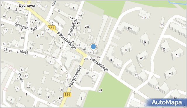 Bychawa, Piłsudskiego Józefa, marsz., 33, mapa Bychawa