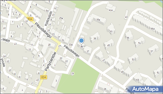 Bychawa, Piłsudskiego Józefa, marsz., 35, mapa Bychawa