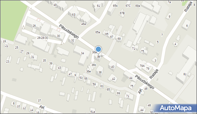 Bychawa, Piłsudskiego Józefa, marsz., 36, mapa Bychawa