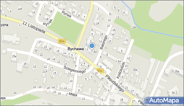 Bychawa, Piłsudskiego Józefa, marsz., 5, mapa Bychawa