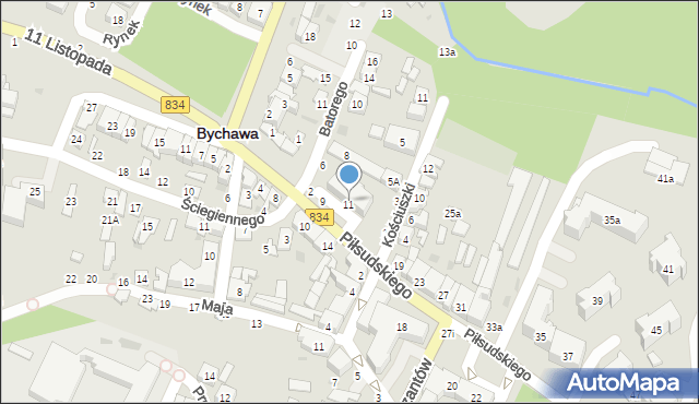 Bychawa, Piłsudskiego Józefa, marsz., 7-15, mapa Bychawa