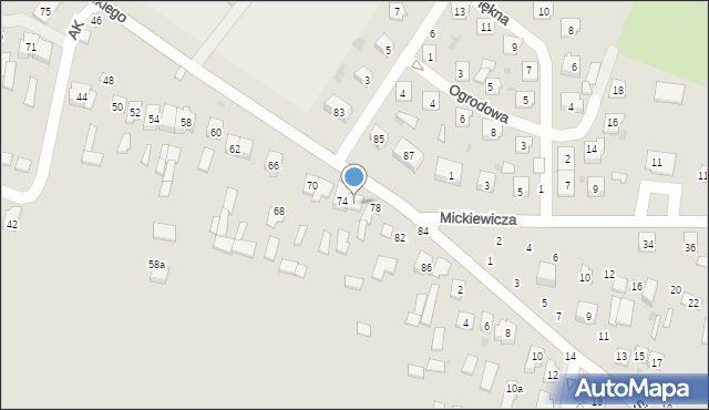 Bychawa, Piłsudskiego Józefa, marsz., 76, mapa Bychawa