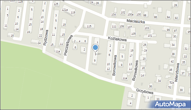 Bydgoszcz, Pieczarkowa, 7, mapa Bydgoszczy