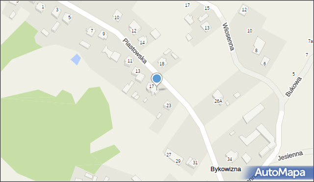 Bykowizna, Piastowska, 19, mapa Bykowizna