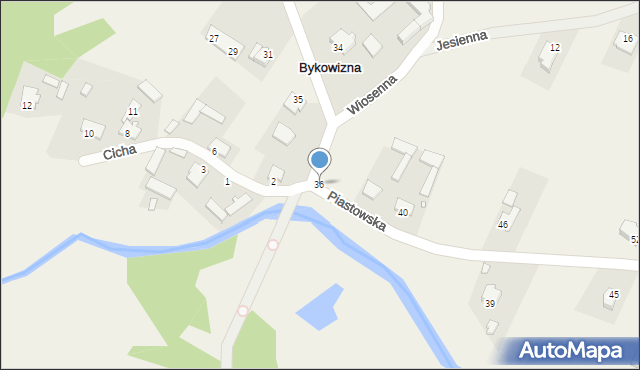 Bykowizna, Piastowska, 36, mapa Bykowizna