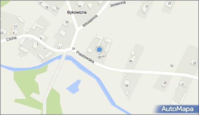 Bykowizna, Piastowska, 40, mapa Bykowizna